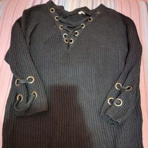 Black knitted dress